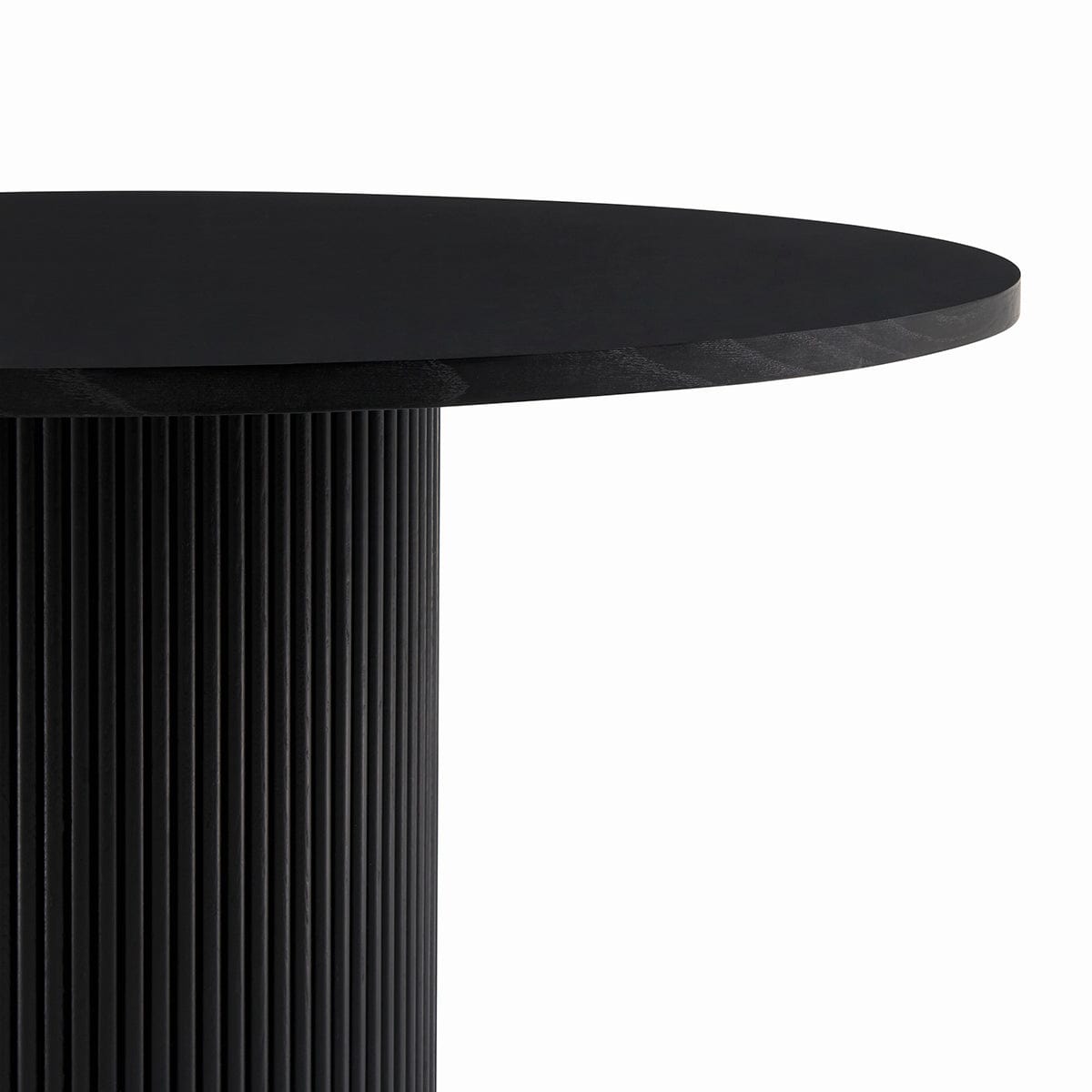 Hattie Panel Round 4-6 Seater Pedestal Dining Table - Black