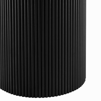 Hattie Panel Round 4-6 Seater Pedestal Dining Table - Black