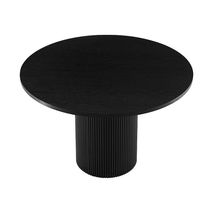 Hattie Panel Round 4-6 Seater Pedestal Dining Table - Black