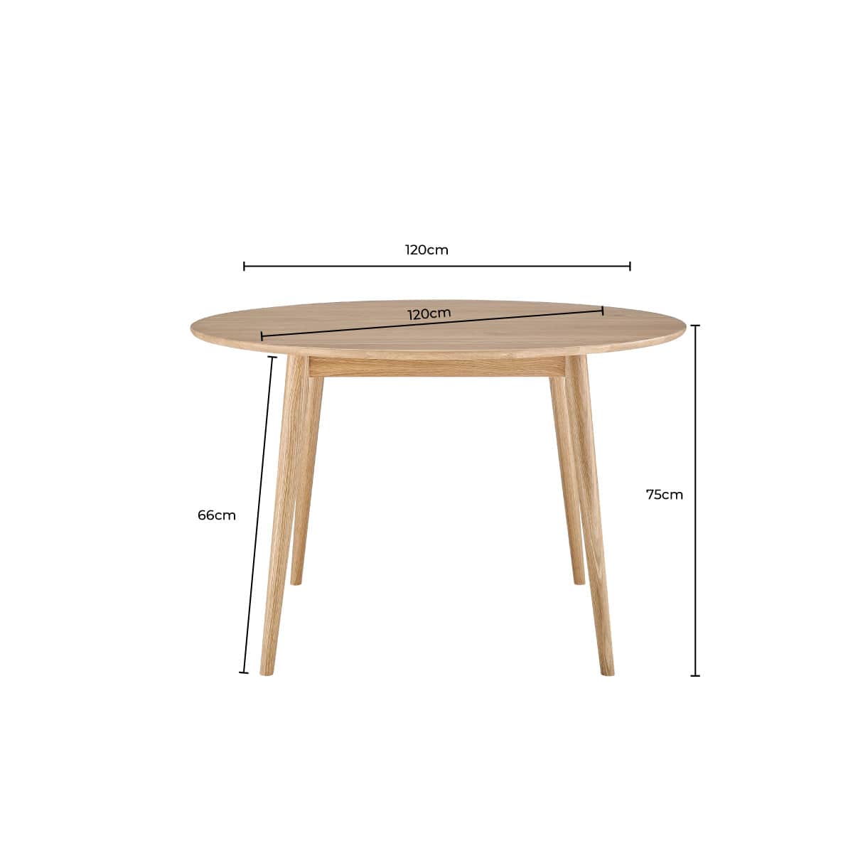 Heidi Solid Oak 4-6 Seater Round Dining Table - Natural