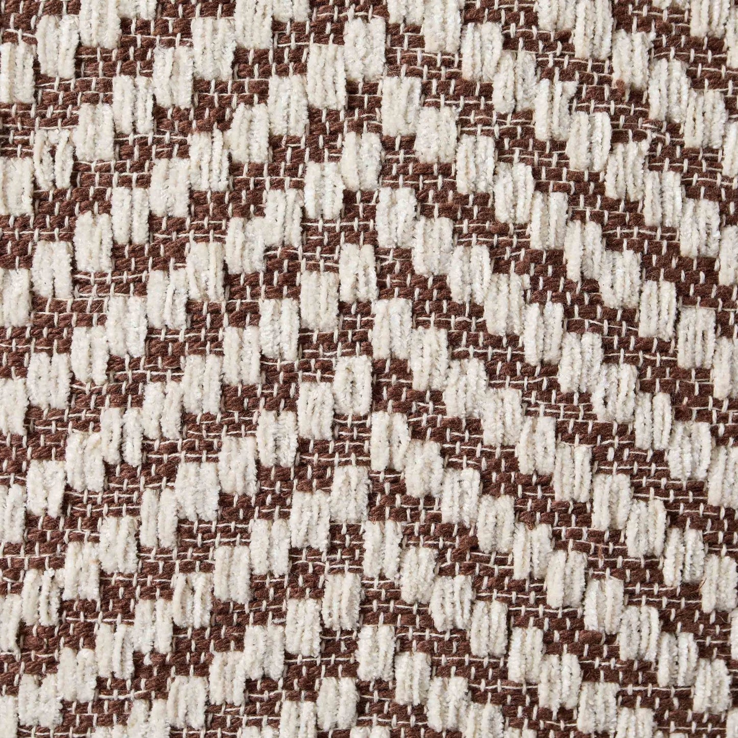 Herringbone Tufted Edge Cushion Cover - Chocolate