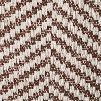 Herringbone Tufted Edge Cushion Cover - Chocolate