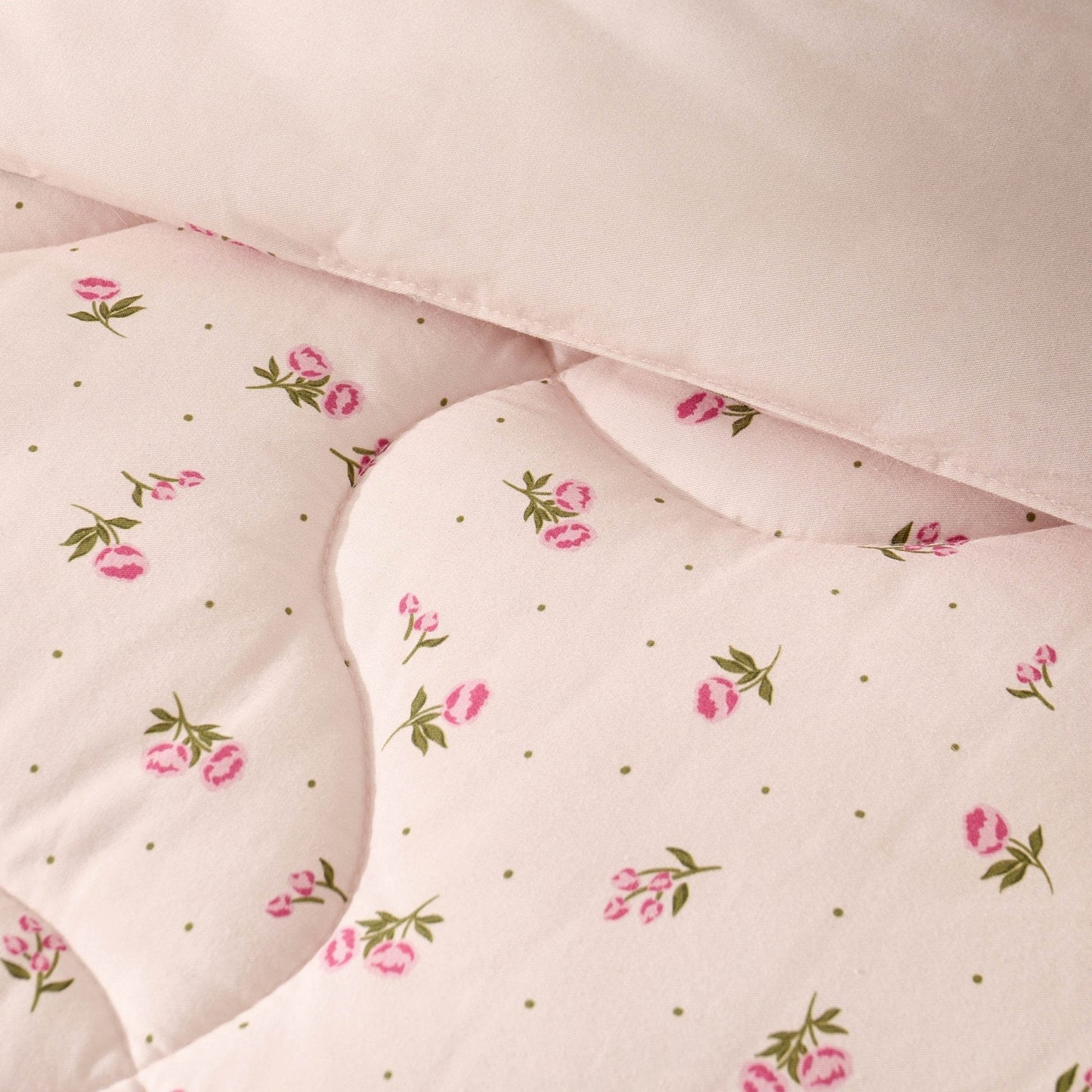Isabelle Rose Print Quilted Cushion Cover and Bedspread Set - Pink