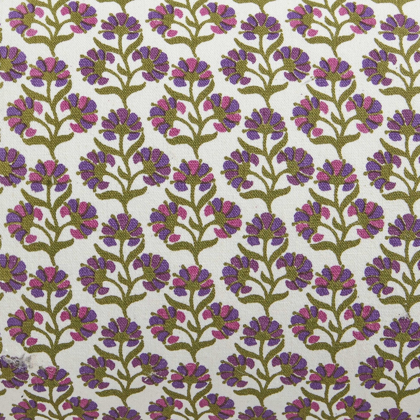 Julia 100% Cotton Box Pleat Edge Printed Cushion Cover - Purple/Green