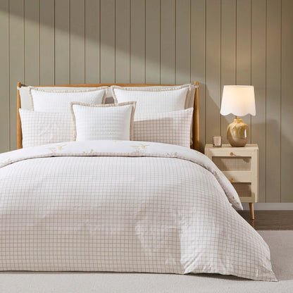 Lucie 100% Cotton Lemon & Check Reversible Duvet Cover & Pillowcase Set - Multicoloured