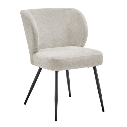 Mabel Set of 2 Dining Chairs - Chenille - Natural