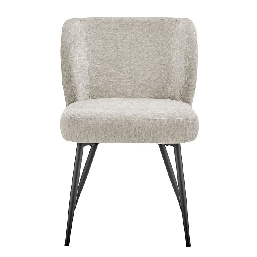 Mabel Set of 2 Dining Chairs - Chenille - Natural