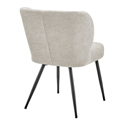 Mabel Set of 2 Dining Chairs - Chenille - Natural