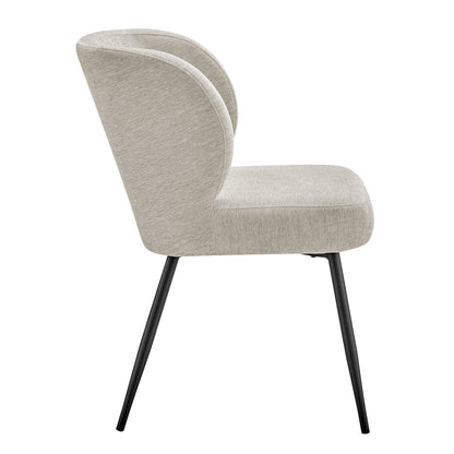 Mabel Set of 2 Dining Chairs - Chenille - Natural