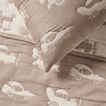 Morgan Transport Matelasse Cushion Cover and Bedspread Set - Taupe