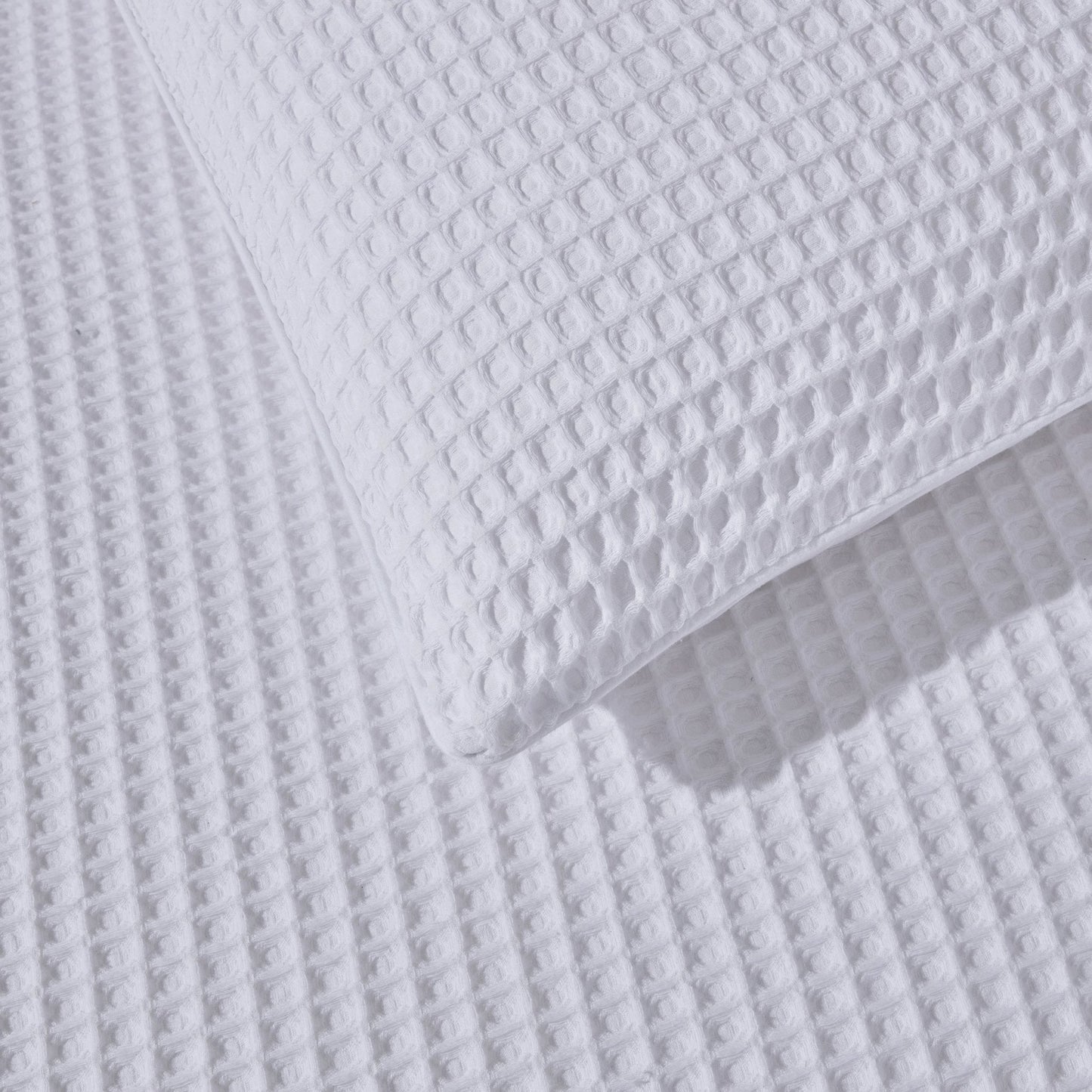 Portofino Waffle 100% Cotton Duvet Cover 200 Thread Count - White