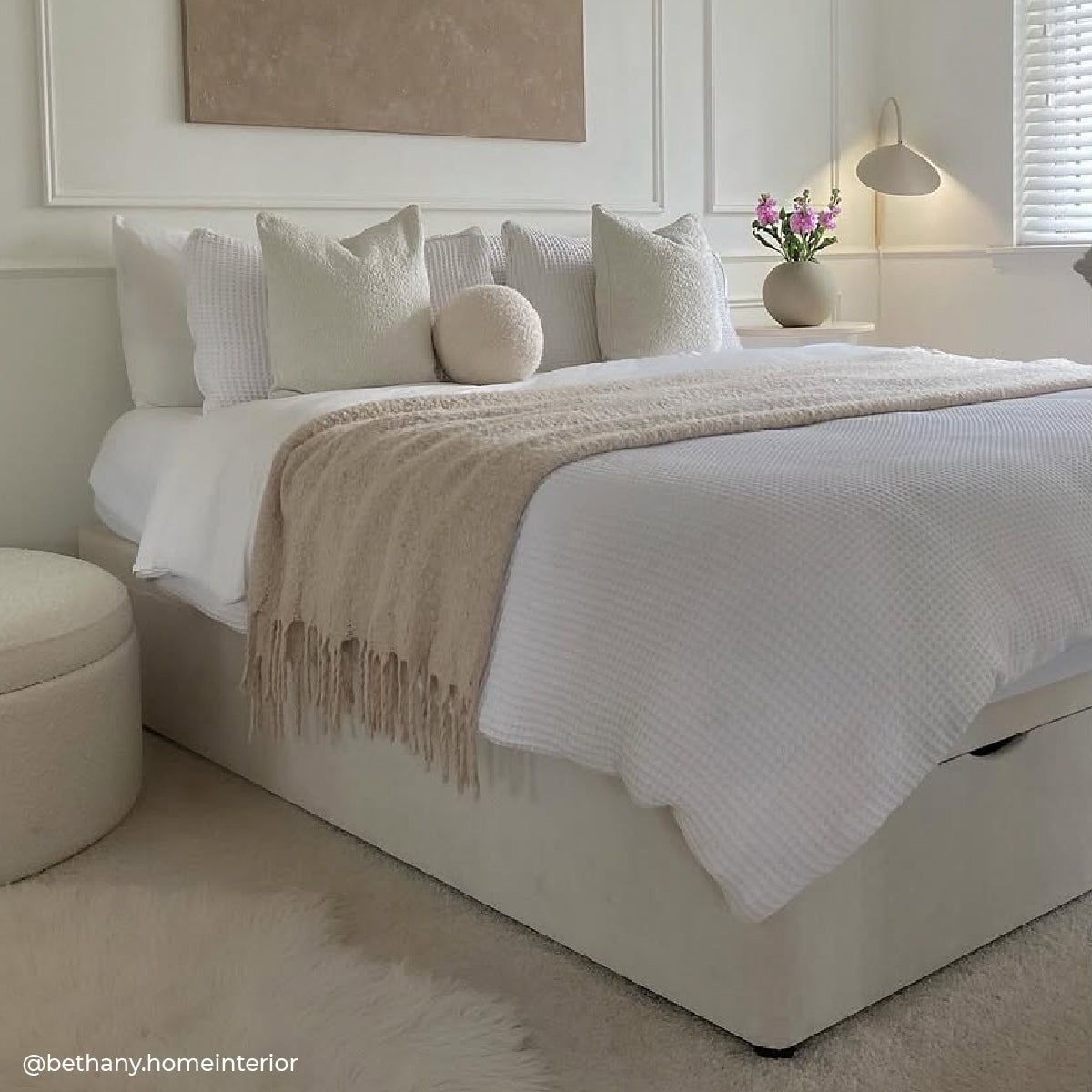 Portofino Waffle 100% Cotton Duvet Cover 200 Thread Count - White