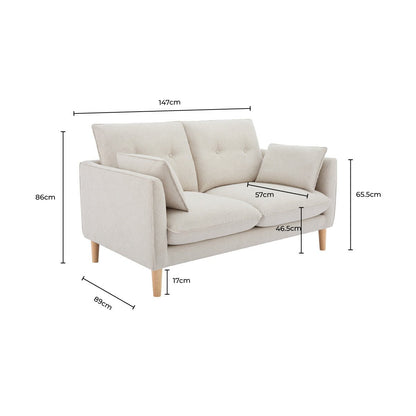 Shoreditch 2 Seater Sofa - Natural