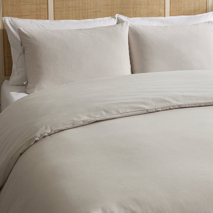 Sigrid 100% Cotton Yarn Dyed Stripe Duvet Cover & Pillowcase Set - Natural